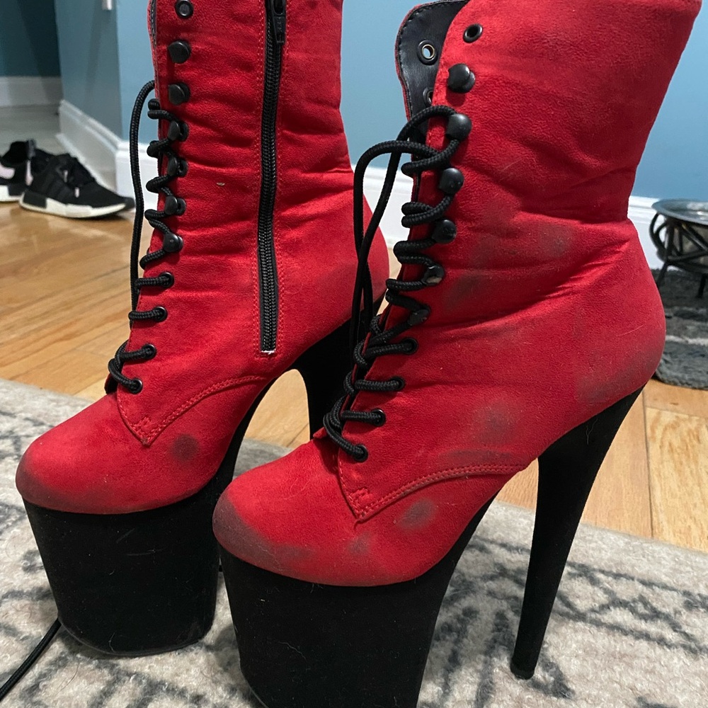 Pleaser Red and Black Heels